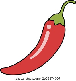 Das Chilischoten-Symbol einzeln auf weißem Hintergrund