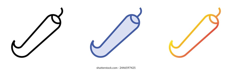 icono de chile pimiento. Diseño de estilo de relleno lineal, azul y degradado aislado sobre fondo blanco
