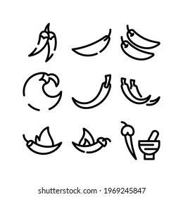 chili pepper icon or logo isolated sign symbol vector illustration - Collection of high quality black style vector icons
