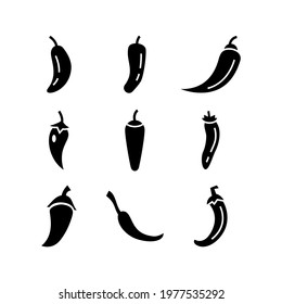 chili pepper icon or logo isolated sign symbol vector illustration - Collection of high quality black style vector icons
