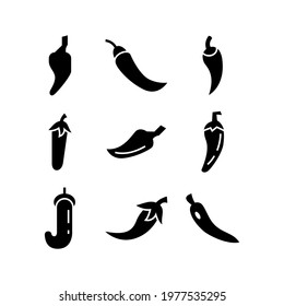 chili pepper icon or logo isolated sign symbol vector illustration - Collection of high quality black style vector icons
