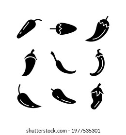 chili pepper icon or logo isolated sign symbol vector illustration - Collection of high quality black style vector icons

