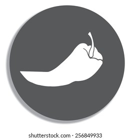 Chili Pepper Icon on a grey background