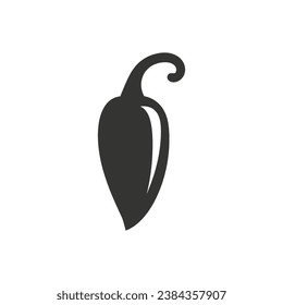 Chili Pepper Icon on White Background - Simple Vector Illustration