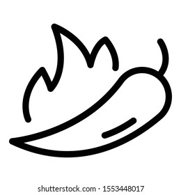 Chili pepper icon. Outline chili pepper vector icon for web design isolated on white background