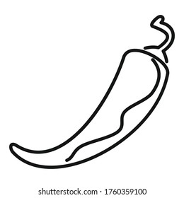 Chili pepper icon. Outline chili pepper vector icon for web design isolated on white background