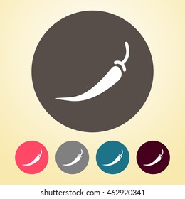 Chili Pepper Icon in round shape. 