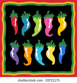 chili pepper icon set