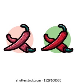 Chili pepper Icon set vector illustration with variant color and clean background