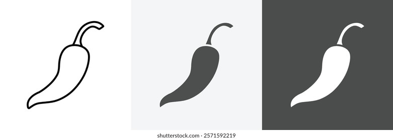 chili pepper icon set vector art