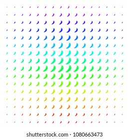 Chili Pepper icon spectral halftone pattern. Vector chili pepper objects arranged into halftone grid with vertical spectral gradient. Designed for backgrounds, covers and abstraction concepts.