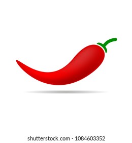 Chili pepper icon. Spicy vegetable illustration. Mexican food. Hot red pepper. Jalapeno peppers symbol. Web pictogram. Isolated logo illustration.