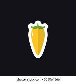 chili pepper icon, sticker. vector illustration