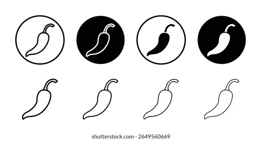 chili pepper icon thin flat simple illustration symbol