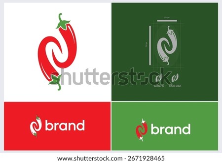 Chili pepper icon with transparent background