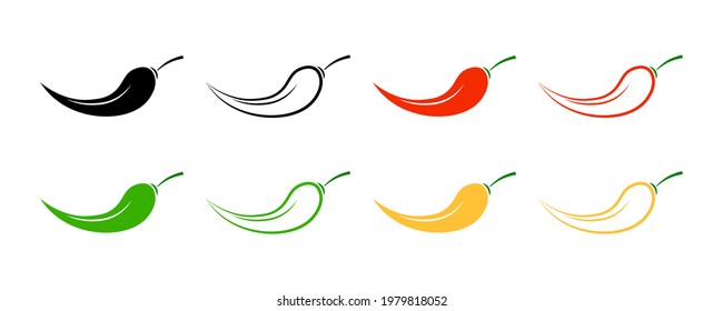 Chili pepper icon. Vector illustration.