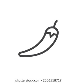 Chili pepper icon Vector logo outline