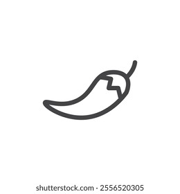 Chili pepper icon Vector logo outline