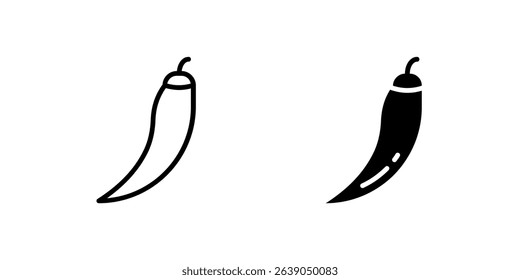 Chili pepper icons, perfect for spicy food, Mexican cuisine, cooking ingredients, and hot sauce themes.
