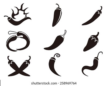 Chili Pepper Icons Set