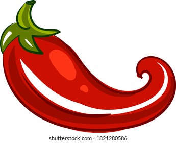 Chili pepper, illustration, vector on white background