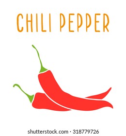 Chili pepper isolated on white. Vector hand drawn illustration