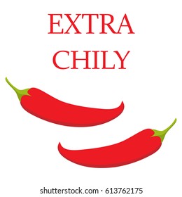 Chili pepper isolated on white background. Chili pepper Vector illustration.