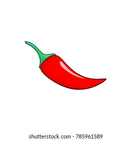 Chili pepper isolated on white background. Vector