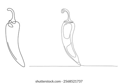 chili pepper line art. continuous line pepper