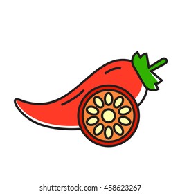 Chili Pepper Line Icon