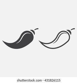 chili pepper line icon, outline and solid vector sign, linear pictogram isolated on white, logo illustration