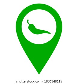 Pimienta de chile y alfiler de ubicación