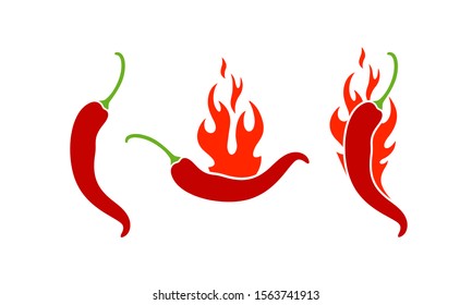 Chili pepper logo. Isolated chili pepper  on white background