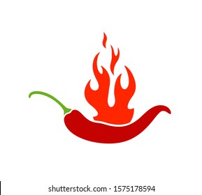 Chili pepper logo. Isolated chili pepper  on white background