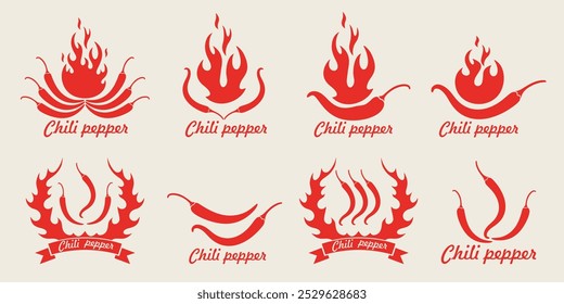 Chili pepper logo. Isolated chili pepper on white background