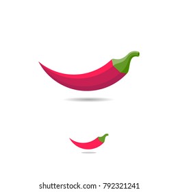 Chili pepper logo. Street food logo. Chili pepper icon. Restaurant emblem. 