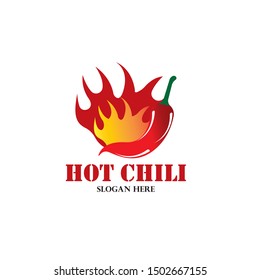Chili pepper logo template. Spicy vegetables vector design. Food illustration
