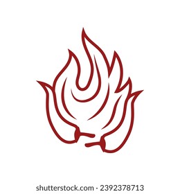 Chili pepper logo template. Spicy vegetables vector design. Food illustration on white background