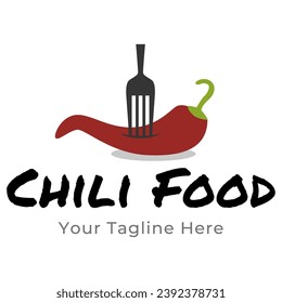 Chili pepper logo template. Spicy vegetables vector design. Food illustration on white background