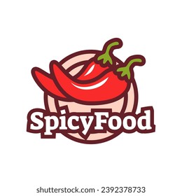 Plantilla de logotipo de pimienta chile. Diseño vectorial de verduras picantes. Ilustración alimentaria sobre fondo blanco