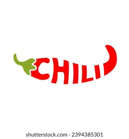 Chili pepper logo template. Spicy vegetables vector design. Food illustration on white background