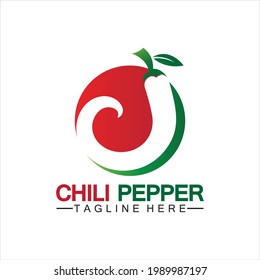 Chili pepper logo vector icon illustration design template