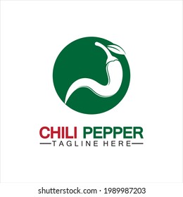 Chili pepper logo vector icon illustration design template