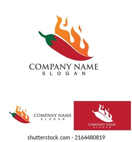 Chili pepper logo vector icon illustration design template
