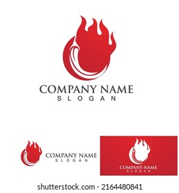 Chili pepper logo vector icon illustration design template
