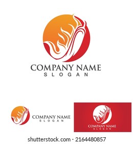 Chili pepper logo vector icon illustration design template