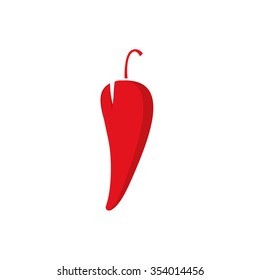 Chili pepper logo vector illustration, spicy food symbol template, hot shape label, flat icon modern design logotype isolated on white