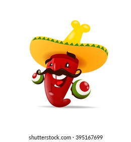 Chili pepper with maracas