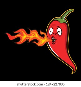 Chili Pepper  Mascot Character Vector