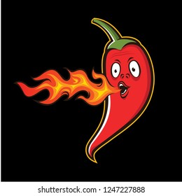 Chili Pepper  Mascot Character Vector